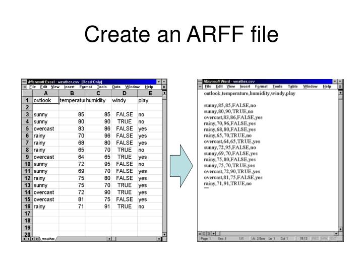 How To Create Arff File From Excel
